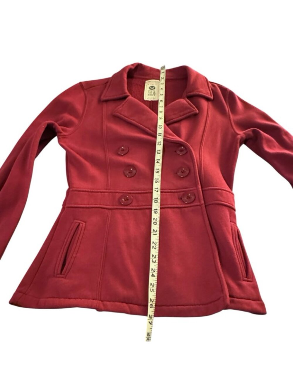 Roxy Fleece Jacket Women's M Button Up Double-Breasted Red Vintage Y2K Cozycore - Picture 8 of 16